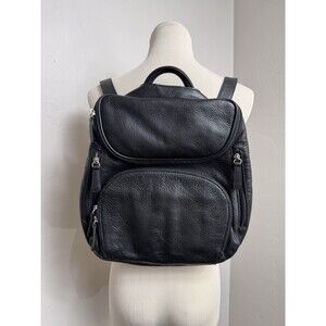 Osgoode Marley Soft  Black Pebble Leather Convertible Backpack Organizer